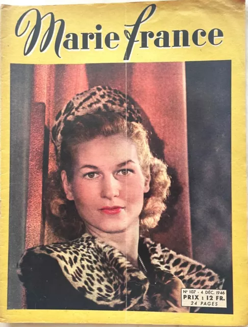 MARIE-FRANCE n° 107 du 4 Décembre 1946 ancienne revue mode couture pour femme