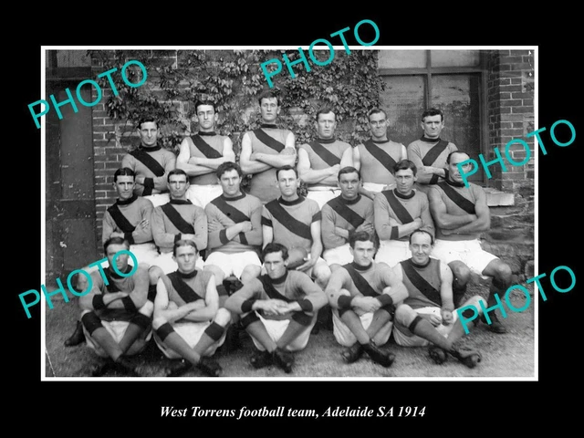 OLD POSTCARD SIZE PHOTO OF THE WEST TORRENS FOOTBALL CLUB c1914 ADELAIDE