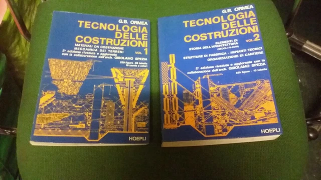 ORMEA, TECNOLOGIA DELLE COSTRUZIONI, 2 VOLL, HOEPLI, 1978, 1981, 29a21