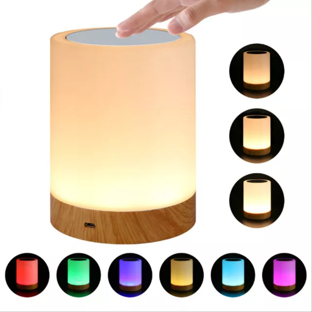 Dimmable Touch Night Light USB Rechargeable LED Bedside Table Mood Lighting Lamp