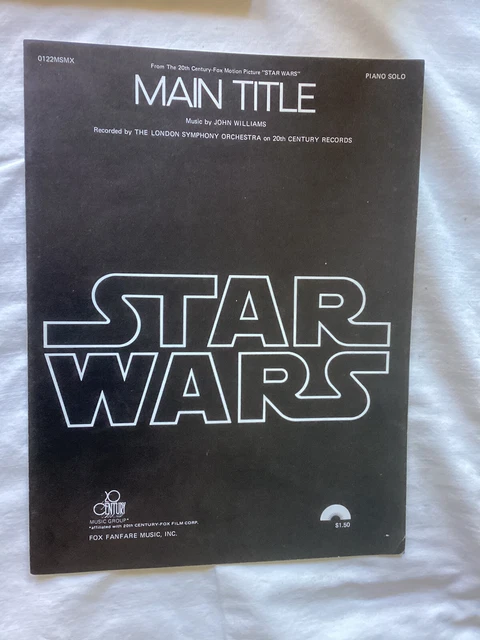 STAR WARS MAIN TITLE 1977 ORIGINAL PIANO SOLO Sheet Music VTG Very Good Cond.