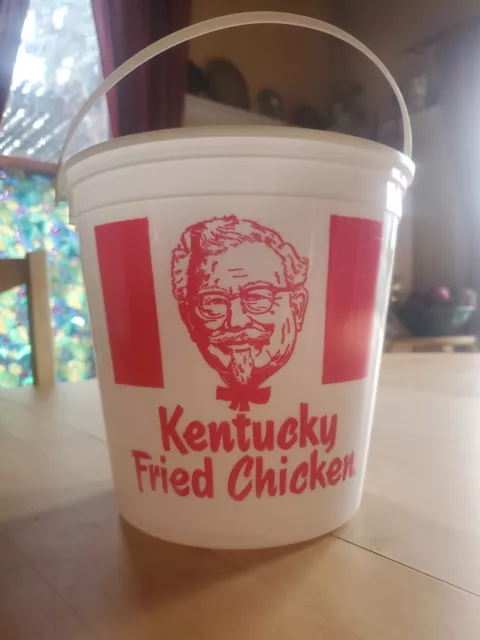 1971 Vintage Kentucky Fried Chicken Plastic Bucket KFC Colonel Sanders w/Handle