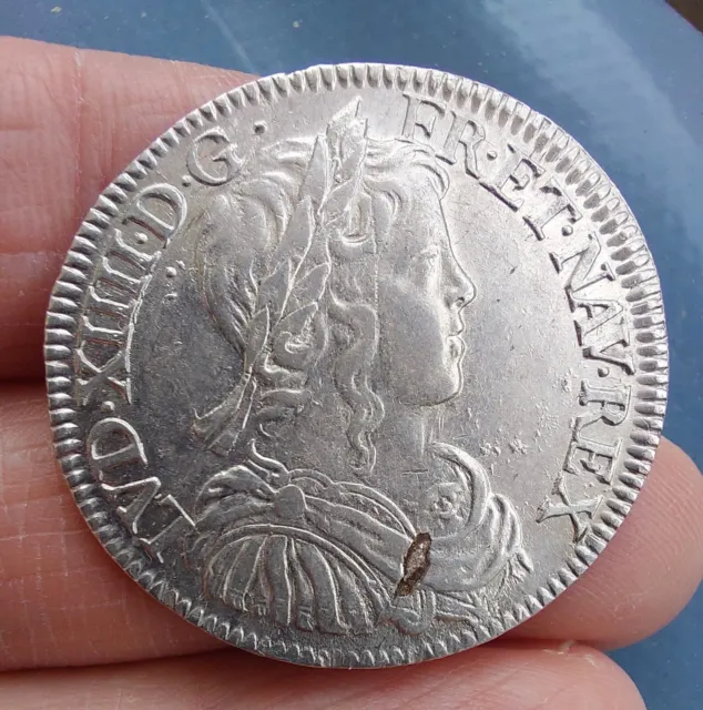 Louis XIV 1/2 demi écu mèche longue 1652 A Paris , très joli 3
