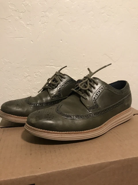COLE HAAN LUNARGRAND Wingtip Oxford Olive Green Leather Mens  display picture 2