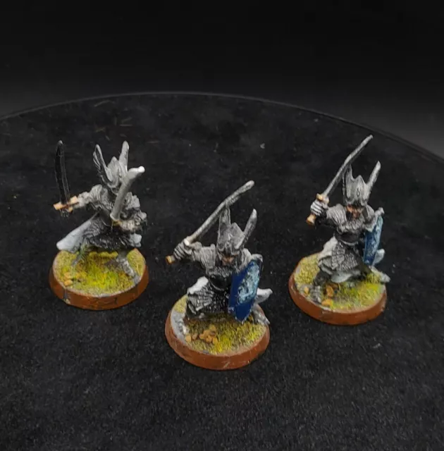 Painted Warhammer LoTr OOP METAL Dol Amroth knights ×3 lot #2 (foot) Fiefdoms gw