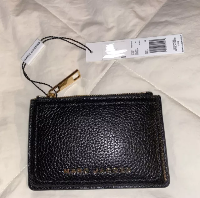 NWT Marc Jacobs The Groove Top Zip Leather Coin Purse Black Pebbled Leather GIFT NWT Marc Jacobs The Groove Top Zip Leather Coin Purse Black Pebbled Leather GIFT