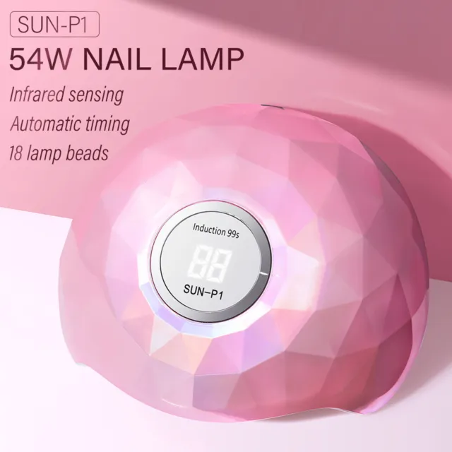 Secador de barniz de gel UV LED seguro esmalte de uñas secador de curado para herramienta de manicura (rosa)