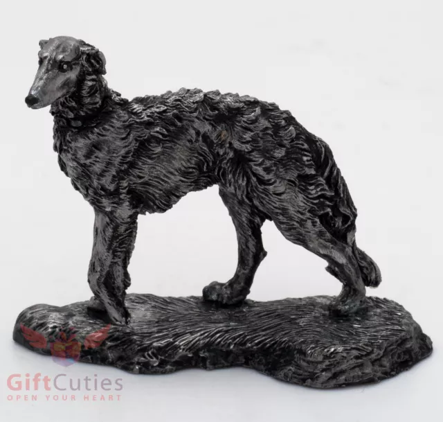 Tin Pewter Figurine of Borzoi Russian Wolfhound Dog IronWork