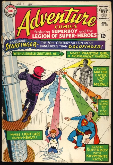 ADVENTURE COMICS #335 1965 1ST APPEARANCE Of STARFINGER Legion Of Super-Heroes