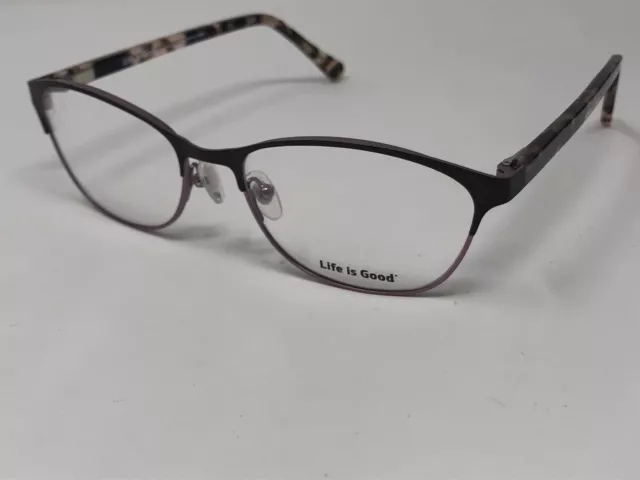 LIFE IS GOOD “JONELLE” Eyeglasses Frame 52-16-135 Brown/Purple Split S388