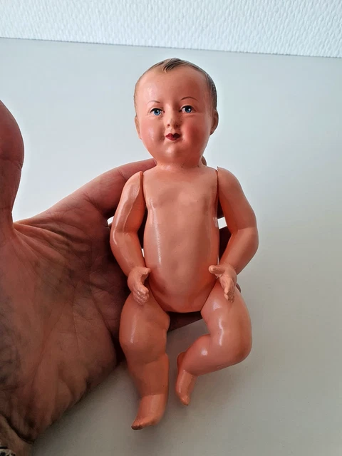 Poupon Celluloïd Petitcollin 35 Tête D'Aigle Avec Vêtements D'État