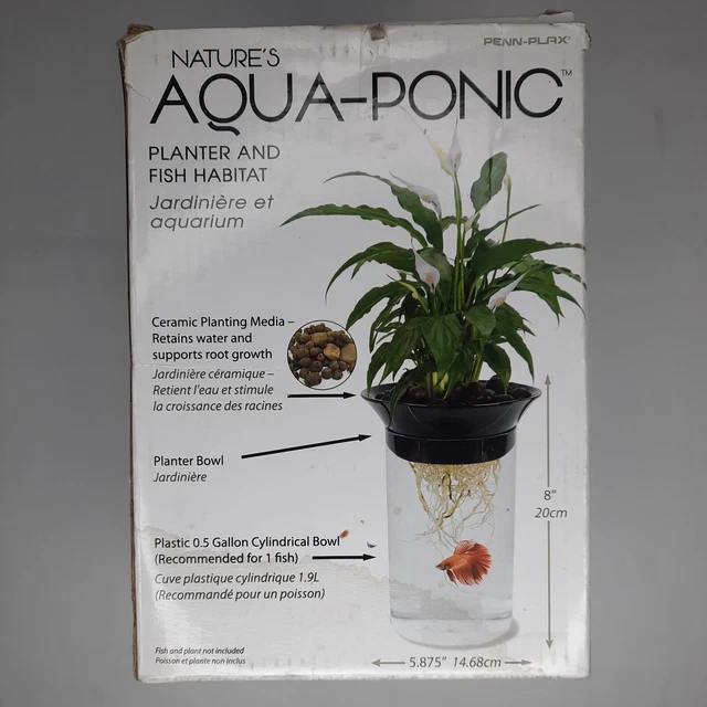 Penn Plax Nature's Aqua-Ponic Planter and Fish Habitat