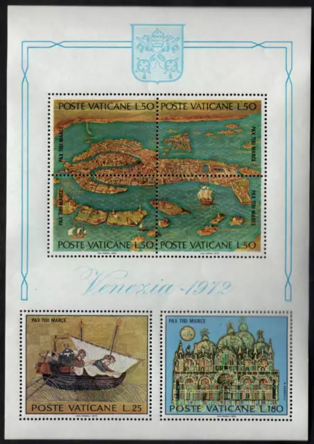 1972 Vaticano Foglietti PAOLO VI Salviamo Venezia MNH