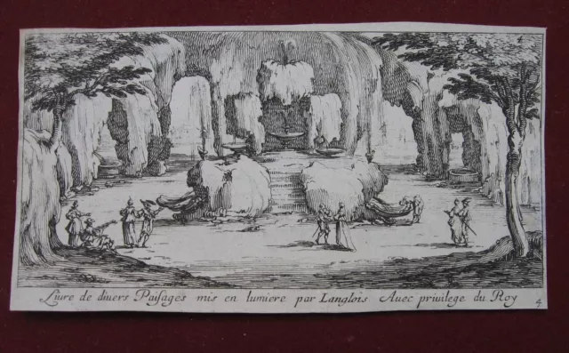 Jacques Callot: Grotte Landschaft 1630/Grotto Landscape Print Radierung