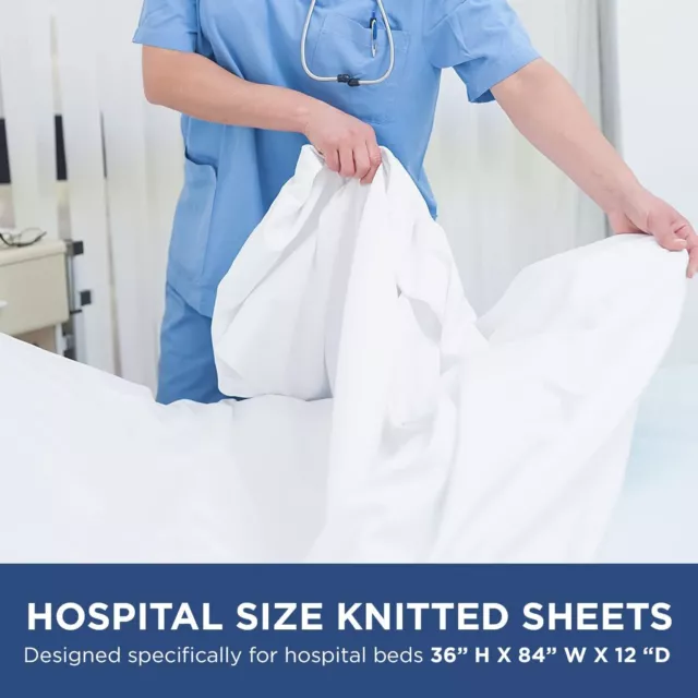 Fitted Hospital Bed Sheets - Cotton Rich Soft Knitted Jersey Sheet 2 Pack 36”... 3