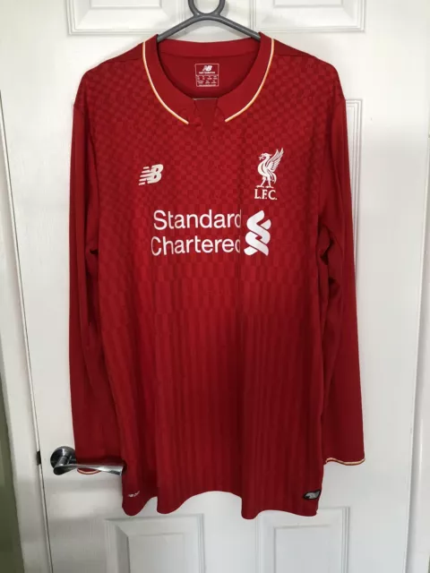 2015/16 Liverpool Home Shirt New Balance Long Sleeve Size XL