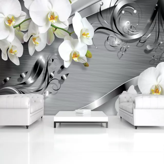 Vlies Fototapete 3D EFFEKT Blumen Abstrakt Modern Orchidee Schlafzimmer Tapete 8