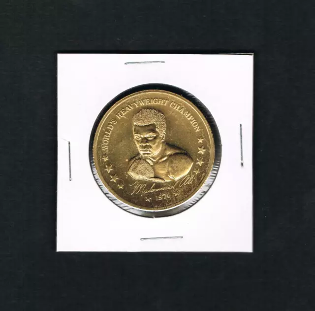 1974 Cassius Clay Muhammad Ali GOOD LUCK coin token NEARMINT SUPERB condition