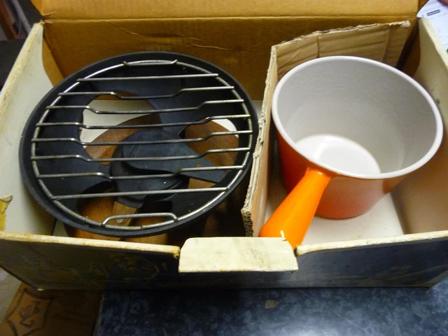 NOMAR IDEM LE CREUSET SERVICE A FONDUE Poêlons EN FONTE MARRON COMPLET
