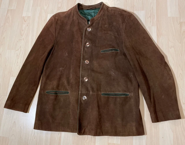 Giacca tradizionale in pelle Meindl uomo taglia 27 marrone costume Janker Tradition in pelle XL