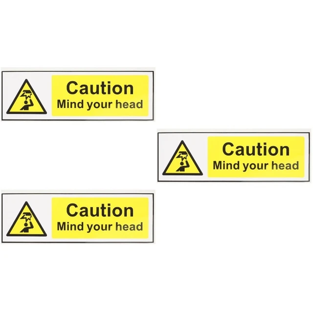 3x Adhesive Watch Your Head Decal Warning Label Watch Your Head Sign