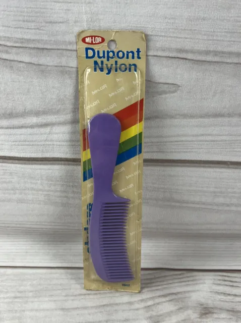 NOS Vintage Mi-Lor Dupont Nylon Stylers Comb #2417 Made in USA Purple Movie Prop