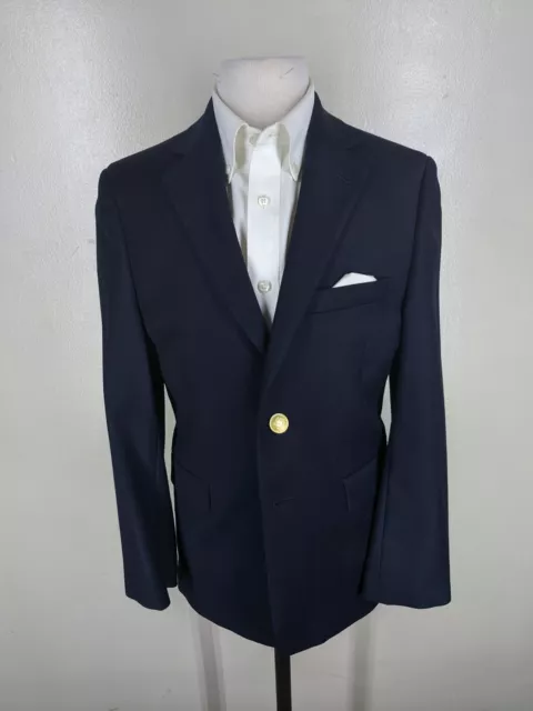 Blazer Ragazzi Joseph Abboud 100% Lana Blu 2 Btn Sfiato Centrale 13 Reg 2