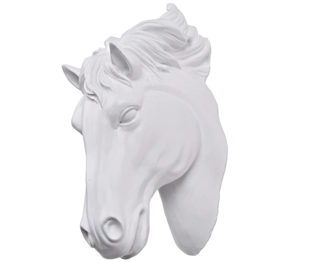 3D Horse Head Bust Resin Wall Mounted Decor Sculpture Statue Home Ornament Gift