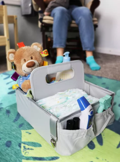 Baby Diaper Caddy Organizer Bag Portable Essentials Storage Basket 5