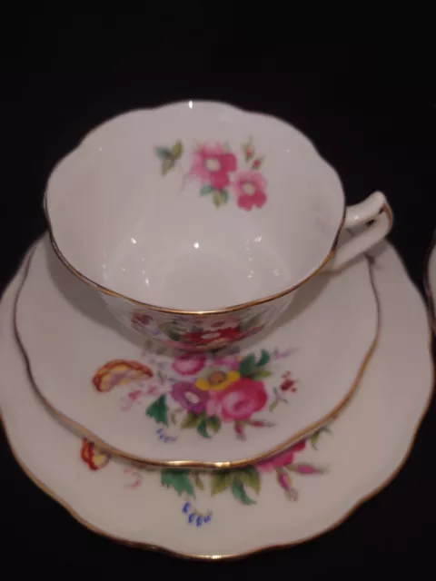 Crescent China - George Jones - Junetime - Two - Bone China Tea Trios- 1930s 3