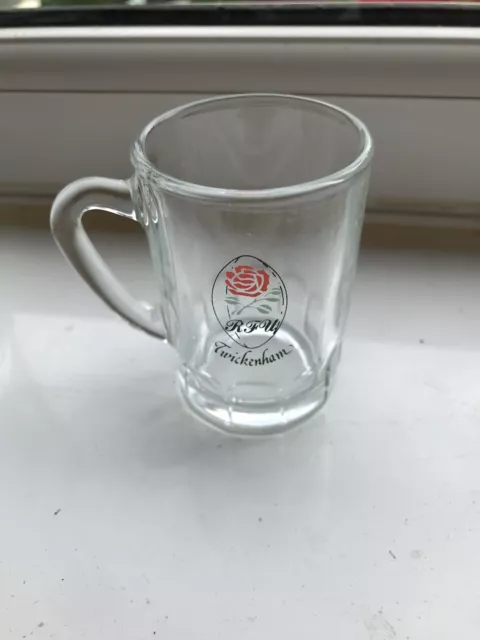 England Rugby Union Official Rugby  Glass Twickenham Small Stamped France 38