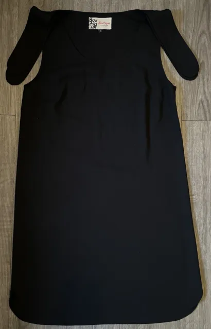 Boutique By Jaeger Black Sleeveless Tunic Top/Dress Size 8 Lagenlook Daywear