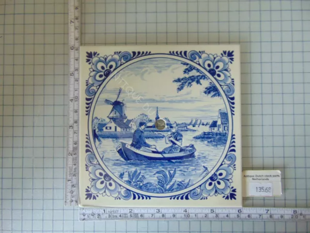 Original Blue Delft Dial Tile For Zaandam Or Zaanse Clock