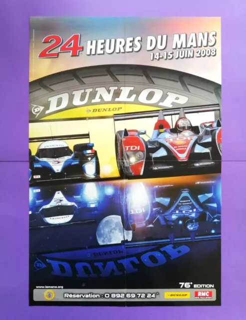 altes Original Rennplakat Poster 24h LeMans 2008, Audi TDi, Peugeot 908, 40x60cm