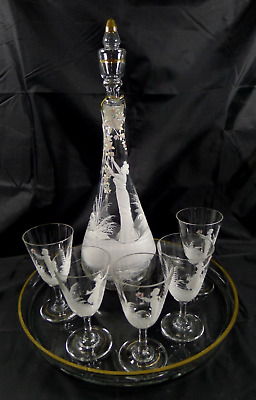per acqua e ghiaccio con motivo a foglie Bicchiere fatto a mano CHC altezza 19 cm in vetro 