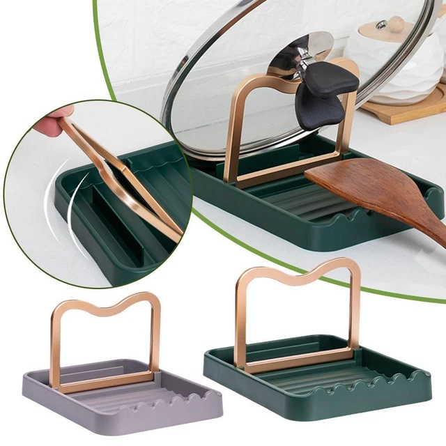 Soporte para cuchara y tapa, soporte para cuchara para mostrador de cocina, limpio y sin goteo NUEVO Z9