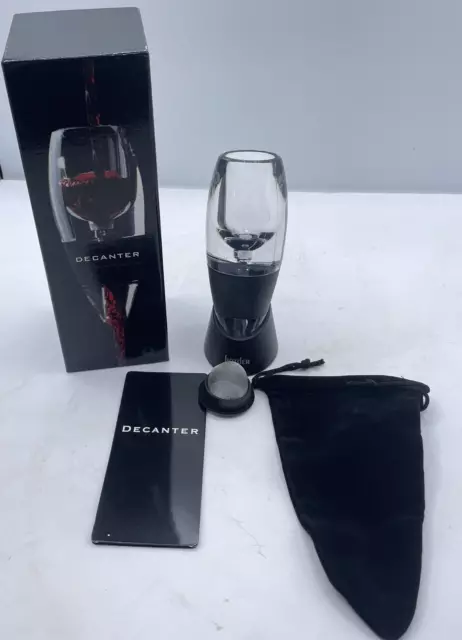 Decanter vino in vetro e supporto rosso bianco pregiato via della seta più calda
