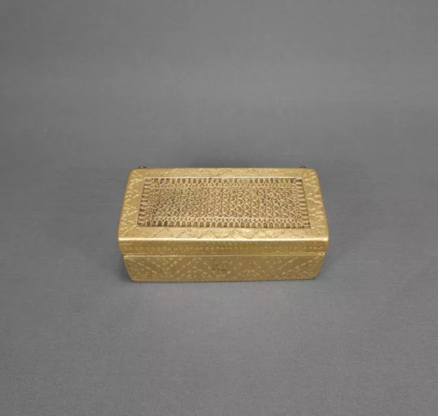 Antique Indian Brass Betel Nut Box