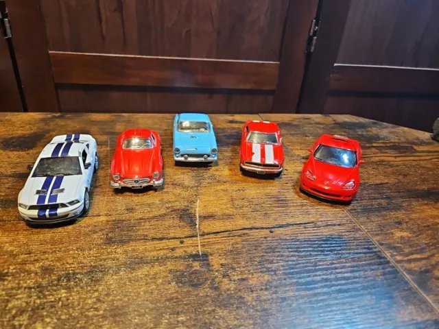 Lot Of 5 Kinsmart Pullback Diecast Cars Corvette Camaro Shelby GT500 Mercedes LL