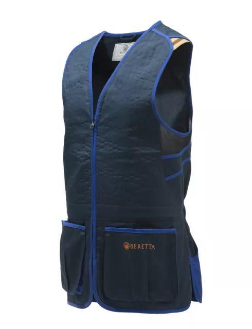 Beretta Trap Cotton Skeet Vest Unisex Blue Trap Game Clay Shooting #GT083