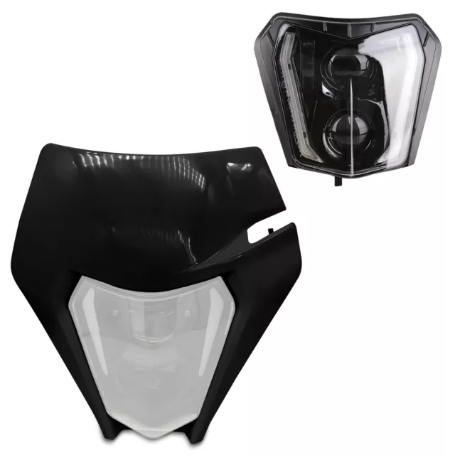 LED Headlight ECE + mask for KTM Freeride 250 F / R SW2-BK