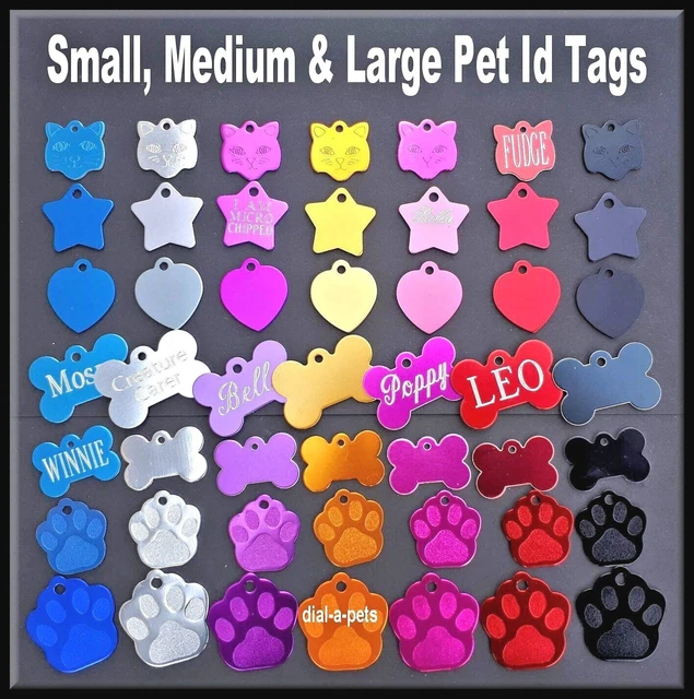 DOG & CAT Pet Id TAG Name Puppy & Kitten Disc BLACK Personalised DEEP