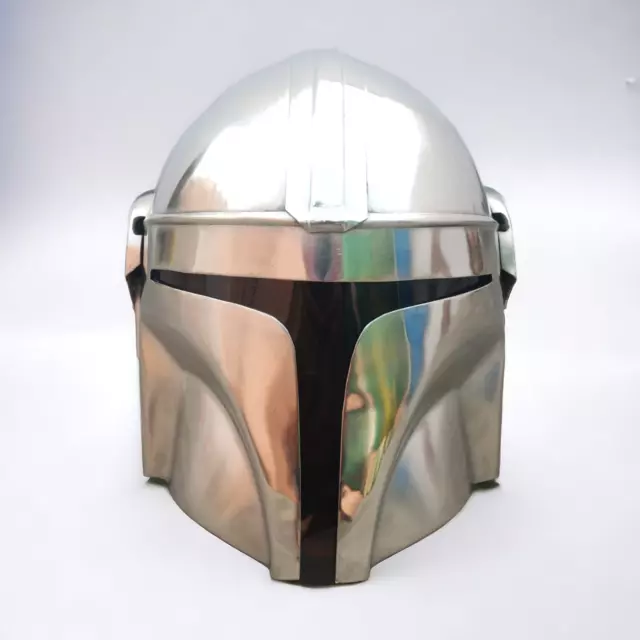 Mandalorian Helmet Star Wars Series - Black Boba Fett Cosplay Steel 1:1 Replica