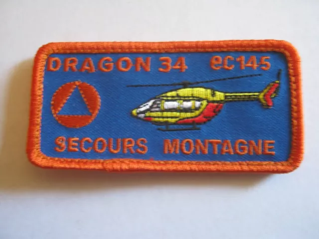 Ecusson Securite Civile Helicoptere Dragon 34 Ec145 Secours Montagne