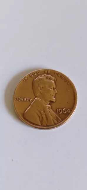 Moneda De Un Centavo  / De Usa - 1964   /  De Cobre     /  Con Fallo  En Anillo