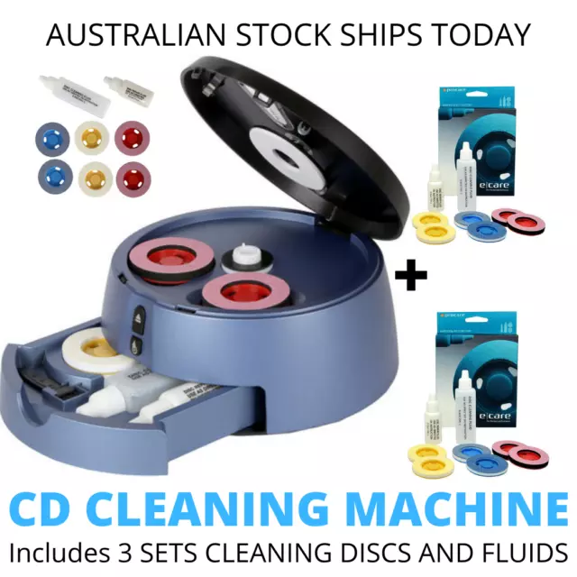 CD DVD Cleaning Polish Repair Machine + 3 Sets Polishing Discs EXPRESS POST