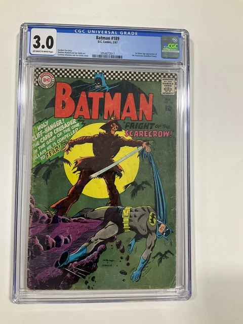 Batman 189 Cgc 3.0 Ow/W Pages 1St Silver Age Scarecrow Dc Comics 1967