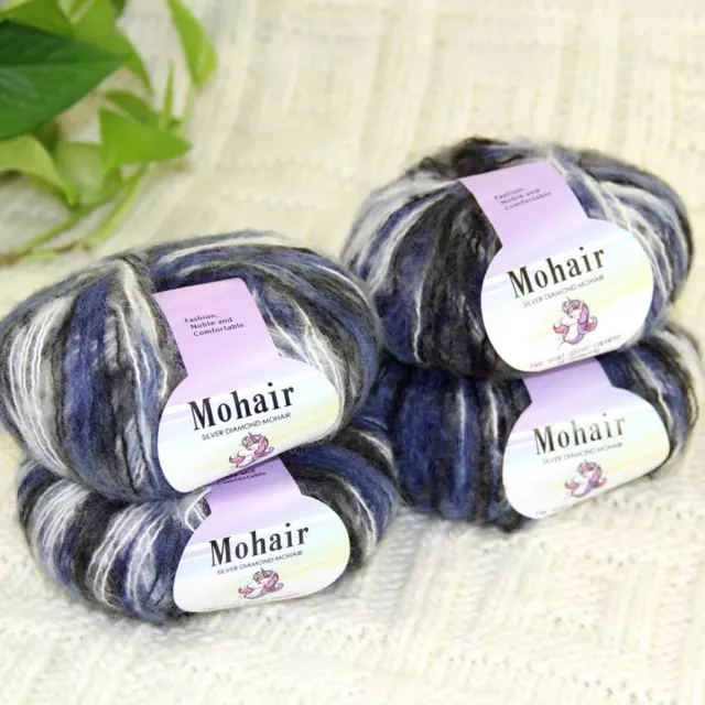 Sale 4BallsX25gr Fluffy Soft Mohair Lace Shawl Rugs Hand Knit Crocheting  Yarn 57