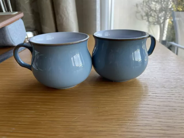 Pair of Handsome Denby Colonial Blue Coffee Cups