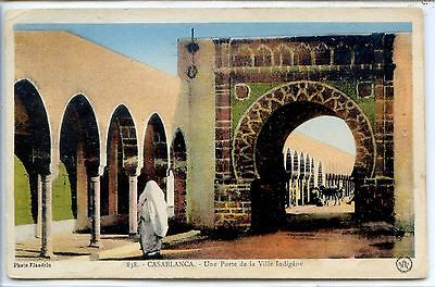 Cp morocco-morocco-Casablanca-a door of the indigenous city